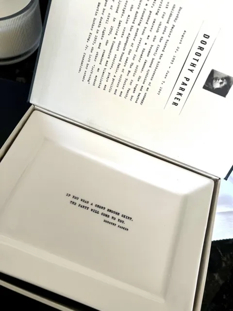 Restoration Hardware Dorothy Parker Literary Quote Cocktail Plates 4 set-Napkins