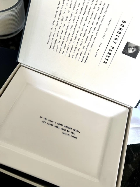 Restoration Hardware Dorothy Parker Literary Quote Cocktail Plates 4 set-Napkins Restoration Hardware Dorothy Parker Literary Quote Cocktail Plates 4 set-Napkins