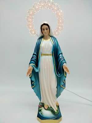 Statue Madonna Immaculate CM 30 (11,81'') Resin Pearl With Halo Bright