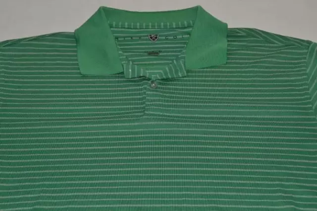 NIKE GOLF GREEN White Striped Dry Fit Polo Shirt Mens Size Large L $15. ...