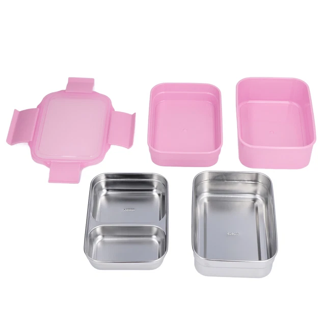 (rose) 02 015 Boîte à Bento Boîte à Lunch En Acier Inoxydable Isolée Et