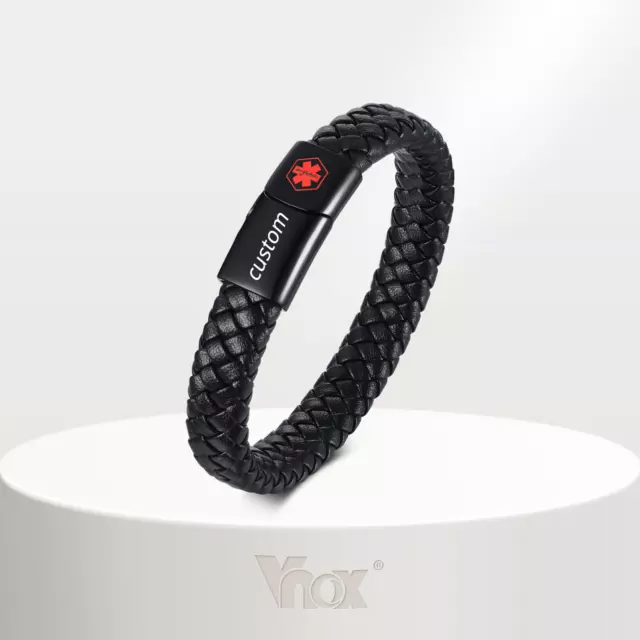 Vnox Free Engraving Customize Emergency Alert ID Medical Bracelets Men Bangle Vnox Free Engraving Customize Emergency Alert ID Medical Bracelets Men Bangle