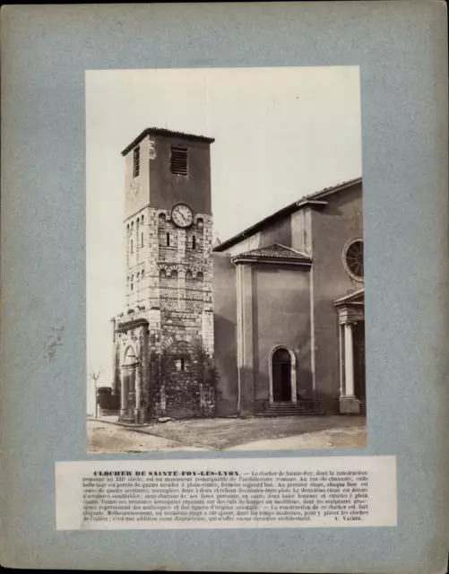 France, Sainte-Foy-lès-Lyon, Clocher vintage print tirage d&#039;époque  31,