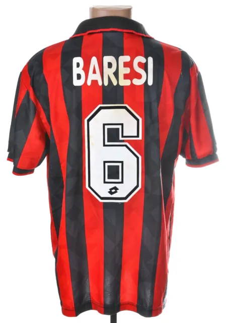 Milan 1994/1995 Home Football Shirt Jersey Lotto L #6 Baresi
