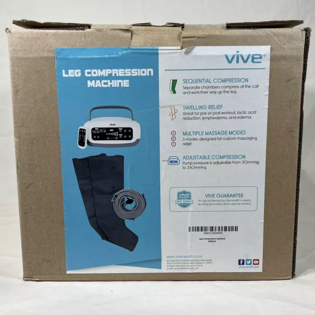 Vive Leg Compression Massage Machine Sequential Swelling Relief Massaging - NIB