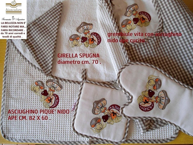 TOVAGLIE FIANDRA ELEGANTI ricamate completo cucina 32 pezzi EUR