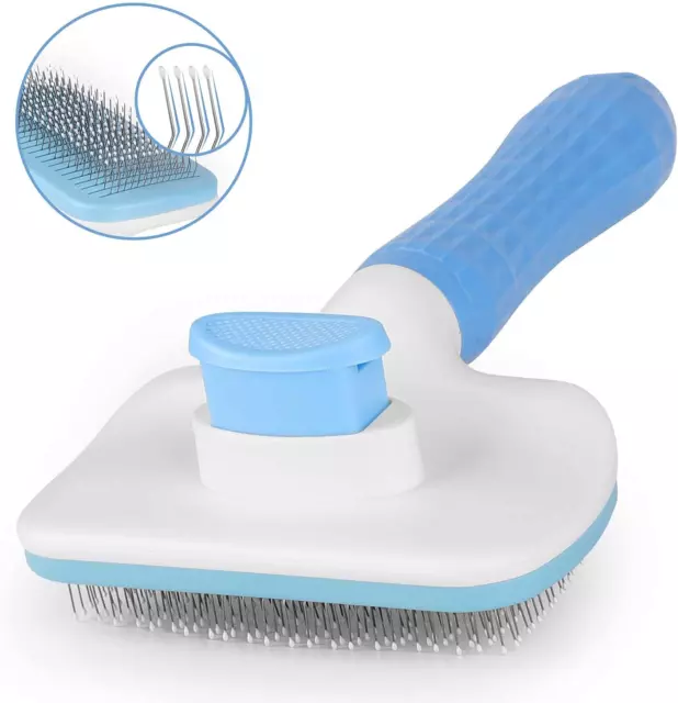 Atlamia Self Cleaning Slicker Brush,Dog Brush & Cat Brush with Massage Particles