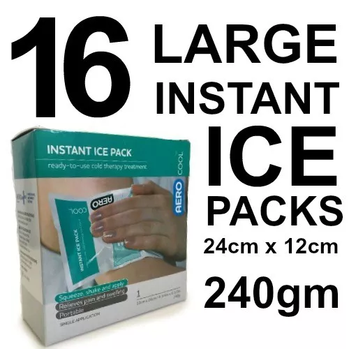 16 x LARGE INSTANT ICE Pack  24CM X 12CM  FIRST AID 240GM BULK BUY