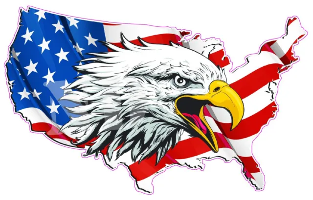 United States American Flag Eagle Head Decal