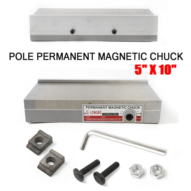 5x10 inch Fine Pole Magnetic Chuck Machining Set Workholding Permanent 45mm-high