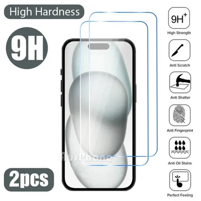 2X Tempered Glass Screen Protector For iPhone 15 14 13 12 11 Pro Max PLUS X XR 8