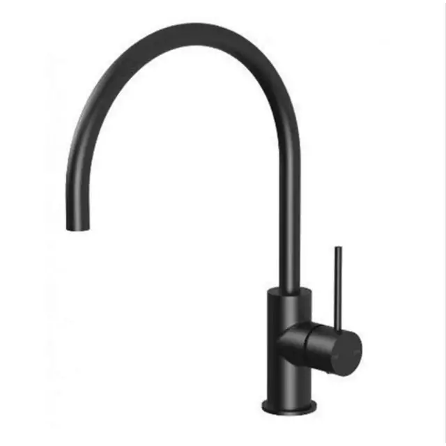 New Kitchen Mixer Slimline Gooseneck Black Tap Phoenix Tapware Vivid VS733MB