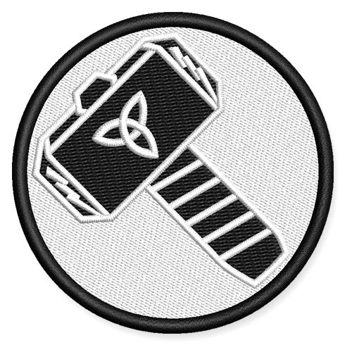 Toppa/patch/toppe, Thor Hammer, Supereroe, D = 7 cm