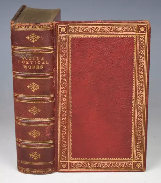 Poetical Works of Sir Walter Scott A & C Black 1883 ATTRACTIVE Full Gilt LEATHER