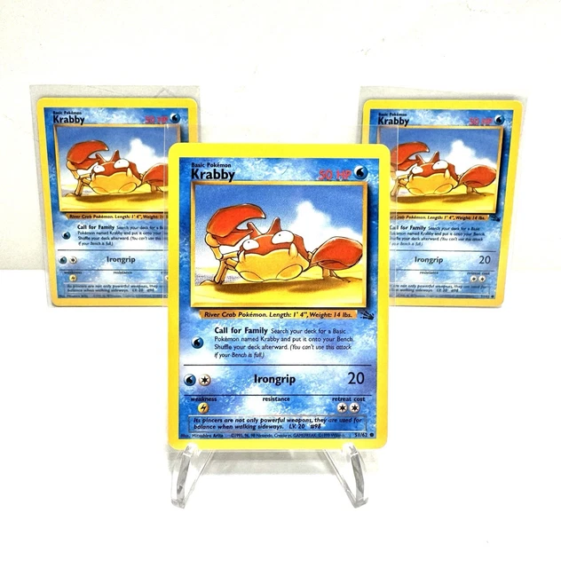 POKEMON CARD KRABBY fossil set ERROR MISPRINT 51/62 RARE Great shape  $1,000.00 - PicClick CA