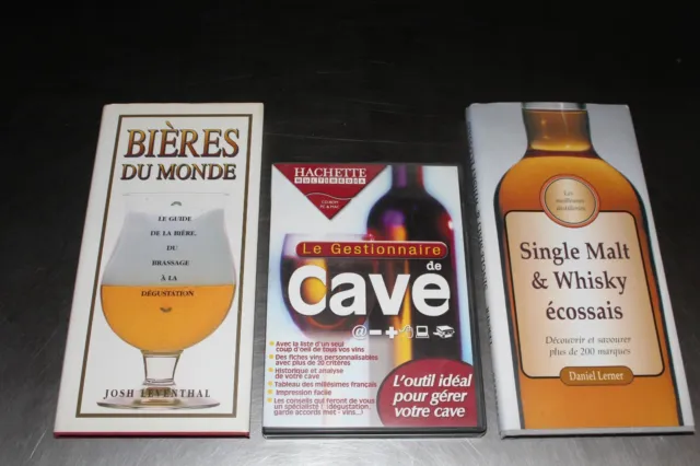 DVD Gestionnaire de cave Hachette + 2 livres (bières du monde  et whisky écossa)