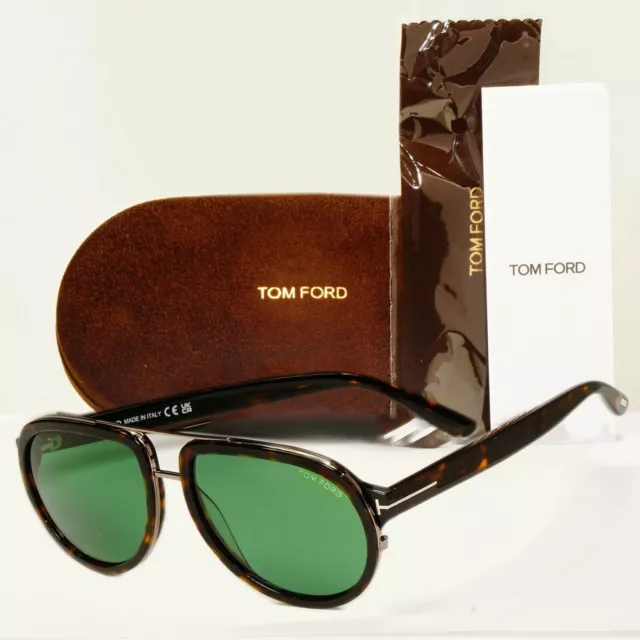 Tom Ford Sunglasses Brown Green Pilot Tortoise Geoffrey TF 779 52N [A] 291222