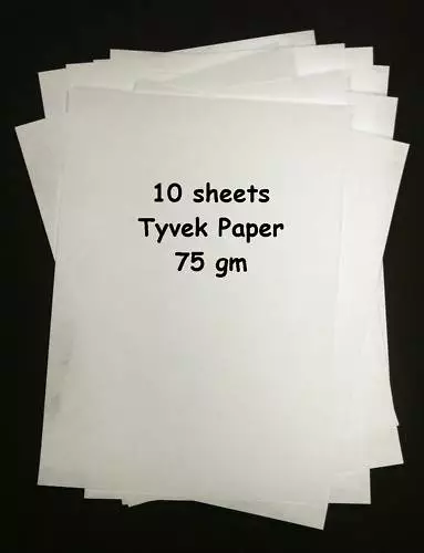 Tyvek A4 75gm - Paquete de 10 hojas de papel Tyvek