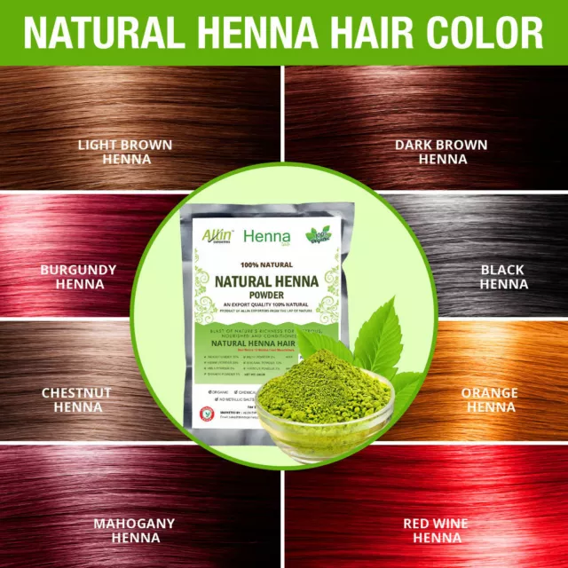 Henna orgánica natural 100% pura para teñir el cabello - Henna - Sin químicos