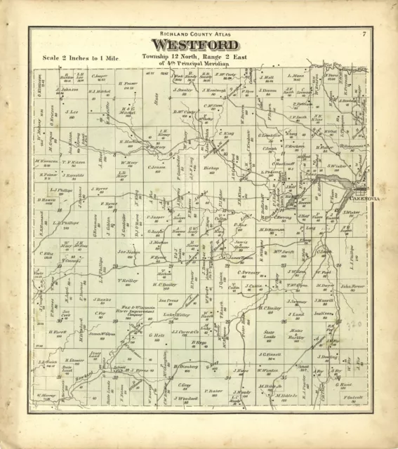 1874 atlas RICHLAND COUNTY Wisconsin plat maps old GENEALOGY history DVD P56
