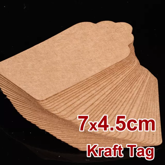 7cm X 4.5 cm Brown Kraft Paper Tags Card Wedding Party Occasion Gift Cardboard 3