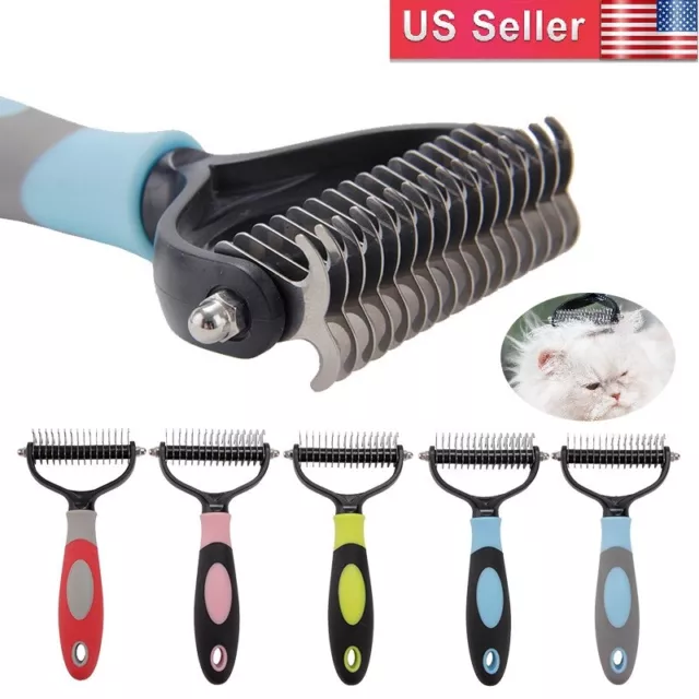 NEW Pet Dog Cat Hair Removal Brush Comb Shedding Rake Fur Knot Grooming Tool USA