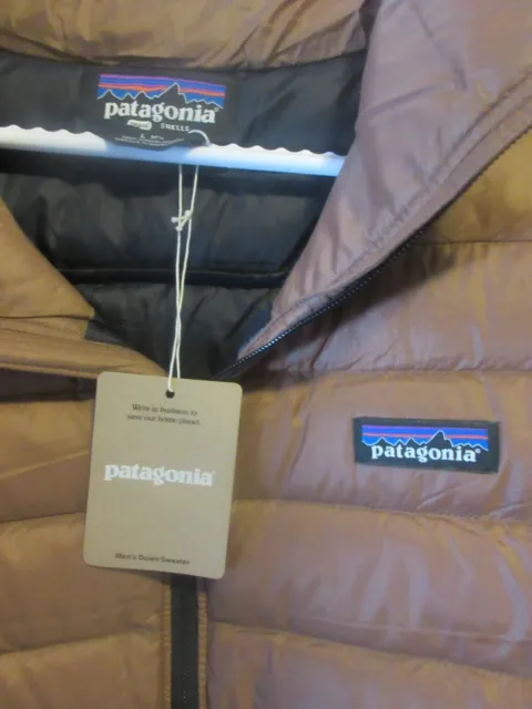Mens New Patagonia Down Sweater Jacket Size Large Color Moose Brown 2