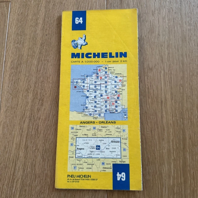 CARTE ROUTIÈRE MICHELIN 64 Angers - Orléans 1982 EUR 2,00 - FR