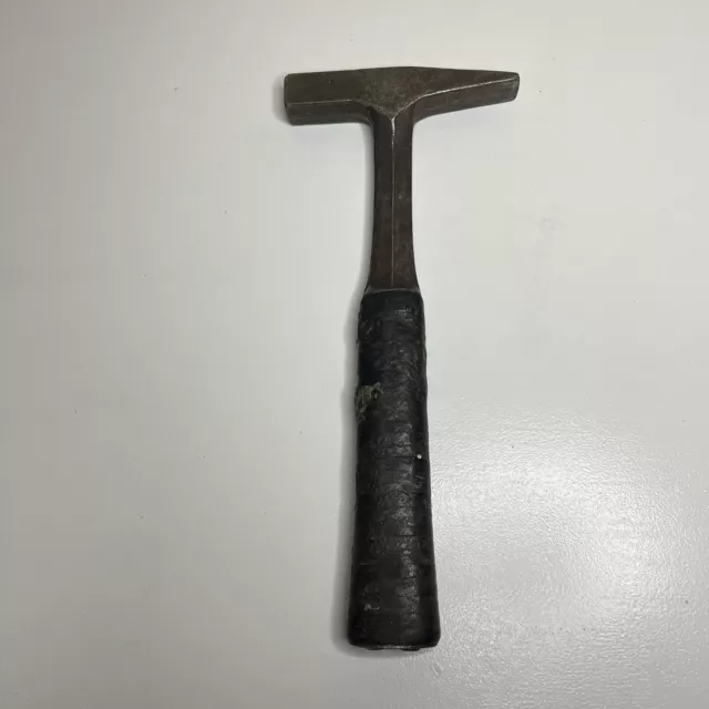 Vintage MALCO TOOLS 12-oz. HEAD Sheet metal  Hammer , Stacked Leather  handle