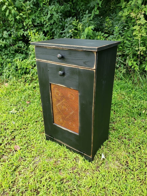 Tilt Out Trash Bin Cabinet or Laundry Hamper-Wooden Cabinet Garbage Recycling...