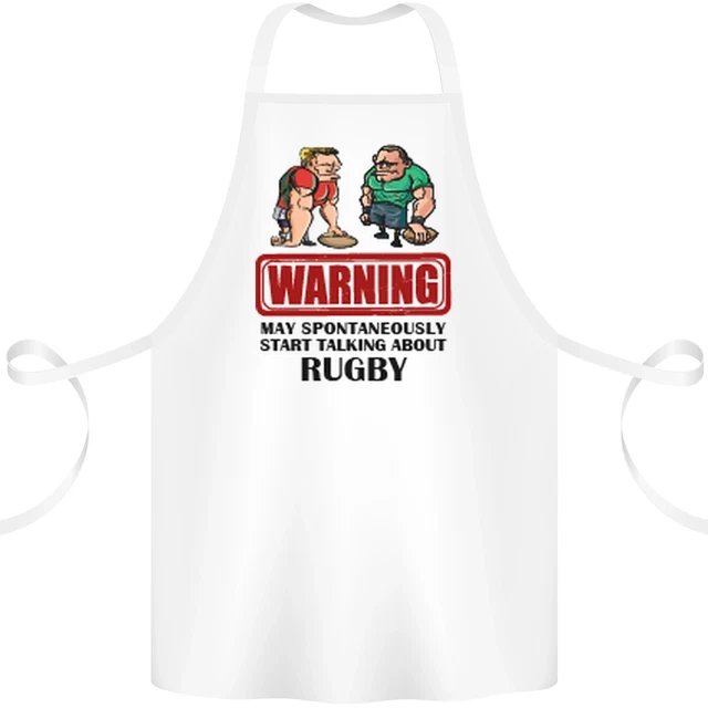 Rugby May Start Talking About Funny Beer grembiule in cotone 100% biologico