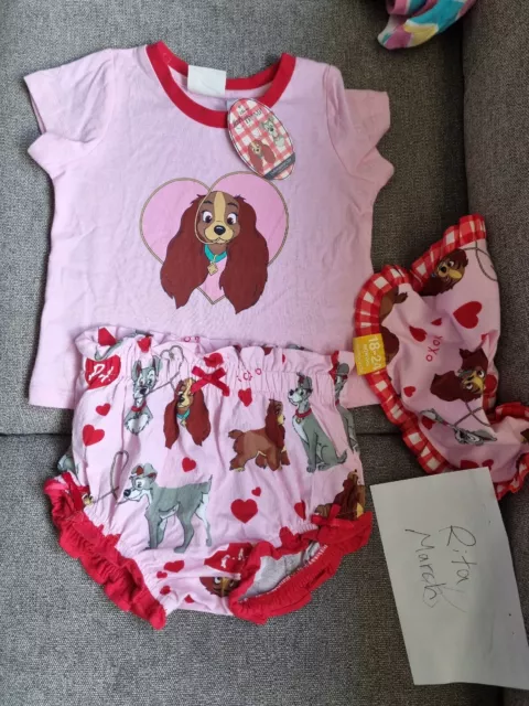 BNWT Peter Alexander Lady and The Tramp Baby  Pj Set Size 18 To 24 Months
