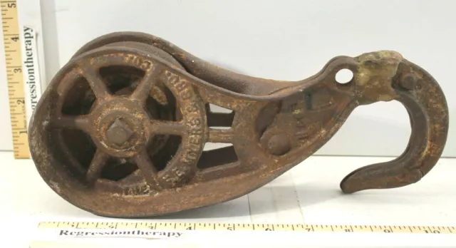 Antique F.E. Myers & Bro. Co. Ashland Ohio Hay Trolley Drop Pulley Cast Iron