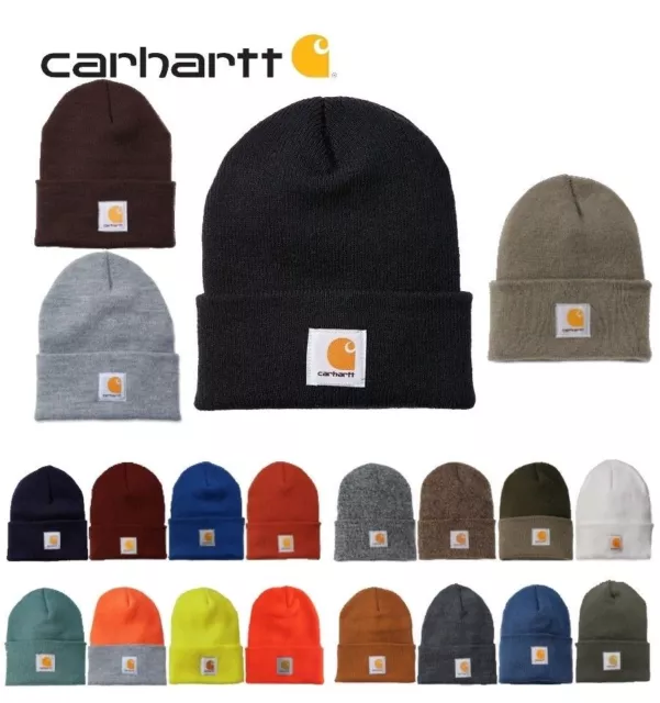 Original CARHARTT A18 Rib-Strick-Gewebe Wintermütze Beanie für Damen Herren 20Fa