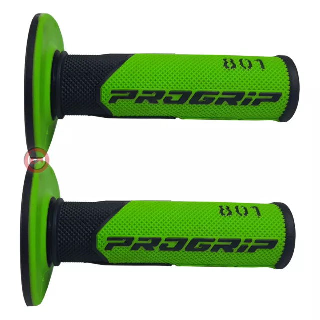 Coppia 2 Manopole Progrip 801 Verde Gel D.22-25 Universali Cross Motocross