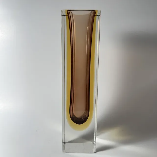 Murano Sommerso Tall Mandruzzato Style Rectangle Vase (Chipped)