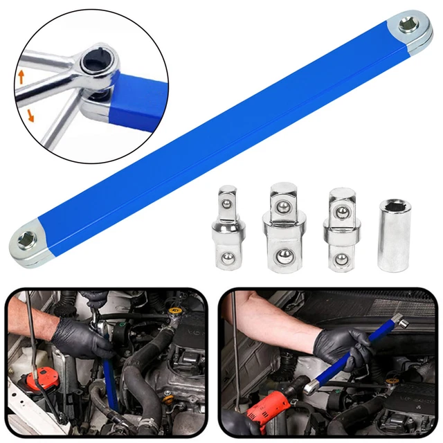 1/2/3X SPANNER EXTENSION Wrench Offset Ratchet Spanner Extender w Adapter Socket 28.69