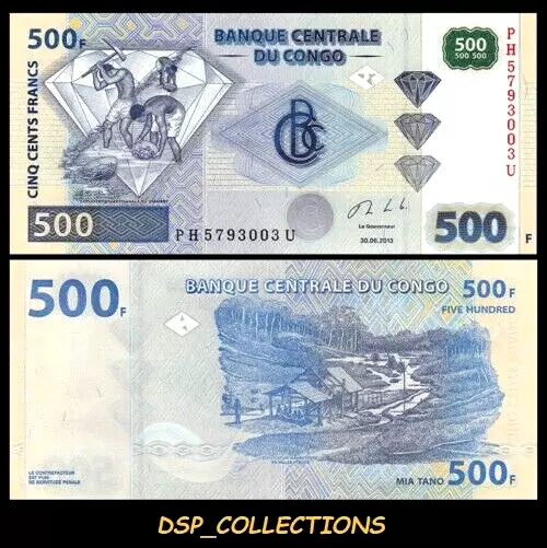 Banknote Billete - Banco Centrale De Congo, 500 Francos 2013 UNC, Pick-96B