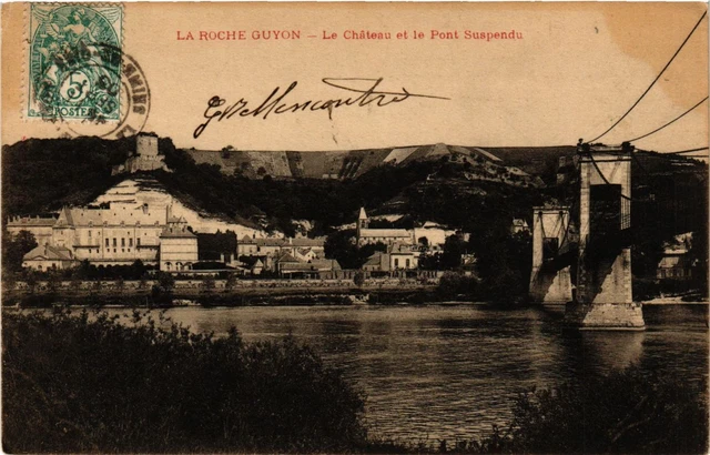 CPA AK La Roche-Guyon - Le Chateau et le Pont Suspendu (638866)