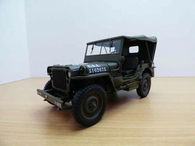 Carrarama Jeep Willys 1/43 Modellino Con Capote, Veicolo Militare D'Epoca, Collezione
