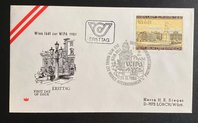 Österreich 1980 WIPA Mi. 1662 FDC Schmuckkuvert Sonderstempel