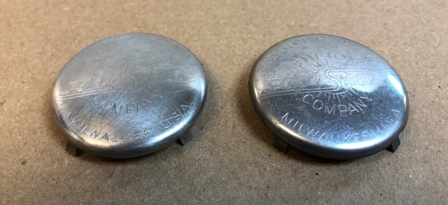 Pair Fulton Sunvisor Dog Bone Mounting Bracket Badges / Emblems