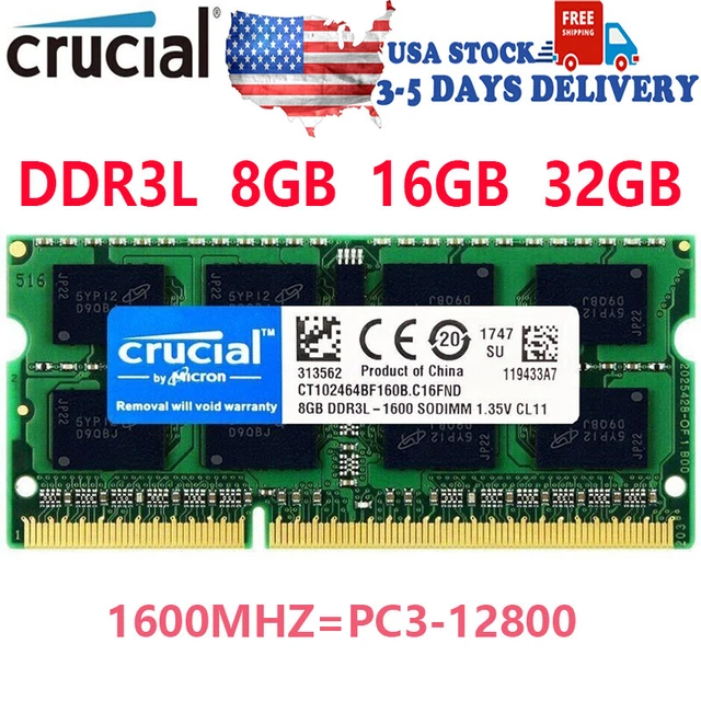 Crucial 16GB Kit 2x 8GB DDR3 1600 MHz PC3-12800 Non ECC Desktop Memory