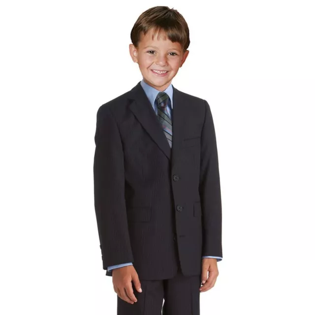 JL5030 Johnnie Lene Black Soft Pinstripe Suit Set for Boys From Baby to Teen