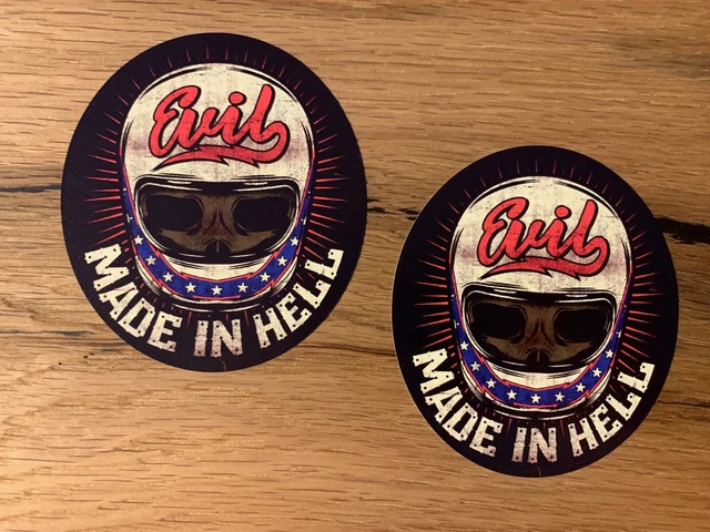 2x EVIL Cafe Racer Aufkleber Motorrad Oldtimer Custom Biker Racing V2 Stunt M413
