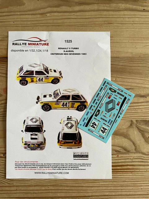 Rally R5 Logo DECALS 1/43 RENAULT 5 Turbo Auriol Criterium Des Cevennes 1983 Rallye ...