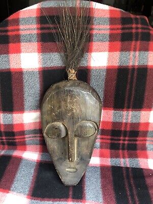 Wood Mask Art African Tribal Hand Crafted Wall Hang Decord Made In Indonesia