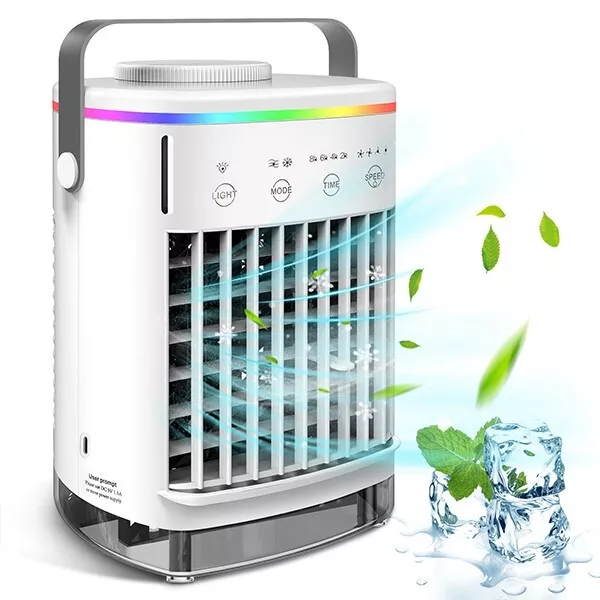 Portable Air Cooler Fan LED Mini AC Air Personal Cooling Conditioner Humidifier