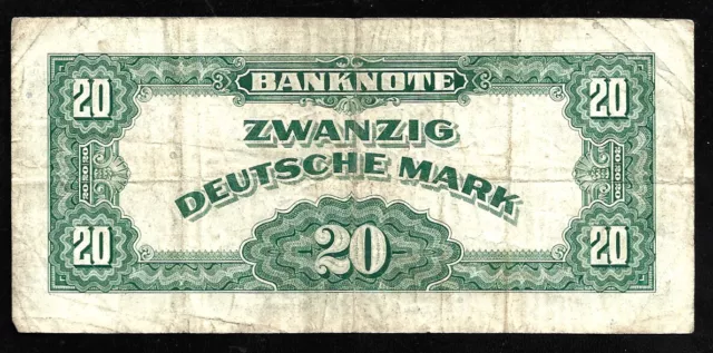 World Paper Money - Germany 20 Deutsche Mark 1948 P6a @ VF 2