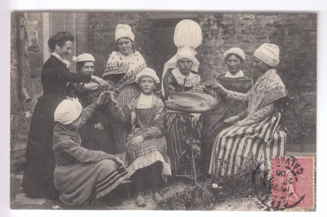 Cpa Normandy 14 - Peasant Servant Meals In Costume And Headdress 1906 ~B88